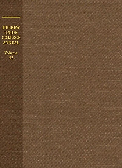 Hebrew Union College Annual Volume