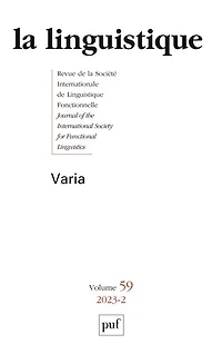 Linguistique (La), n°2 (2023). Varia