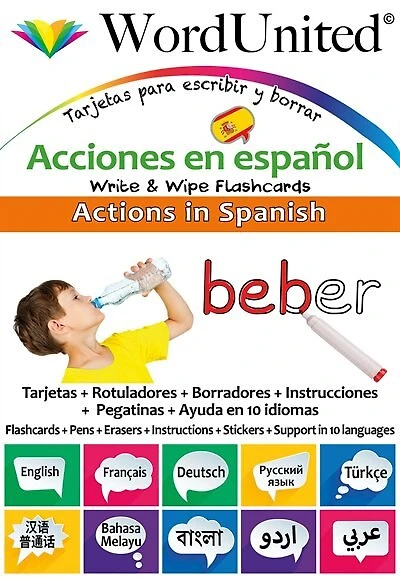 Actions In Spanish - Write & Wipe Flashcards