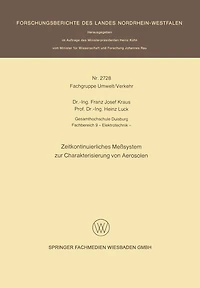 Zeitkontinuierliches Meßsystem zur Charakterisierung von Aerosolen