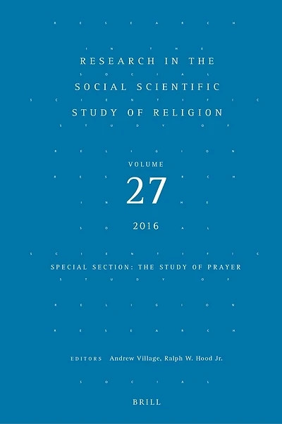 Research in the Social Scientific Study of Religion, Volume 27