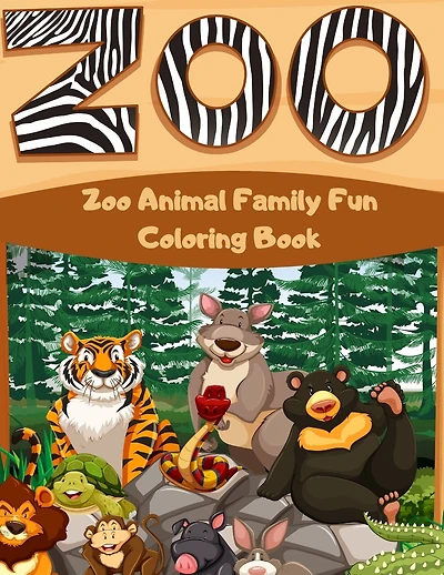 Zoo Family Fun Animal Coloring Book: Awesome Animals Coloring Book For Fun Animal Family (Premium Coloring Books) For kids