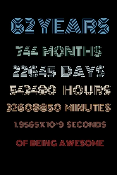 62 years of being awesome: Vintage Birthday gift for 62 years old / 62th birthday gifts for kids, men and women