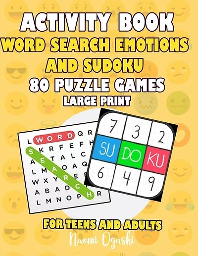 Activity Book Word Search and Sudoku Lovers 80 Puzzle Games Large Print Teens and Adults: English Version Word Search and Sudoku Lets Play
