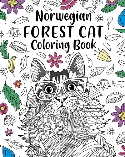 Norwegian Forest Cat Coloring Book: Pages for Animal Lovers with Funny Quotes and Freestyle Art