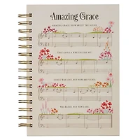 Journal Wirebound Cream Music/Floral Amazing Grace