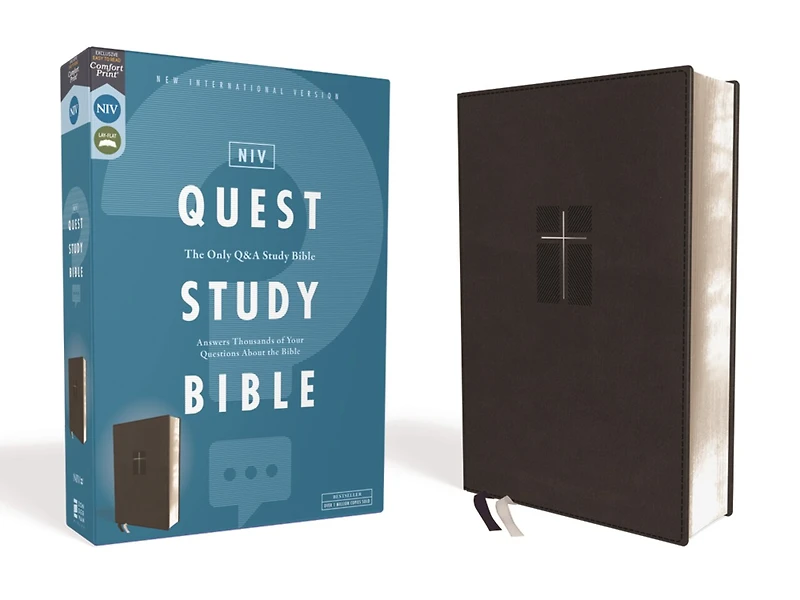 NIV, Quest Study Bible, Hardcover, Blue, Comfort Print: The Only Q and A Bible
