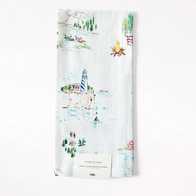 Tea Towel Coloured Toile