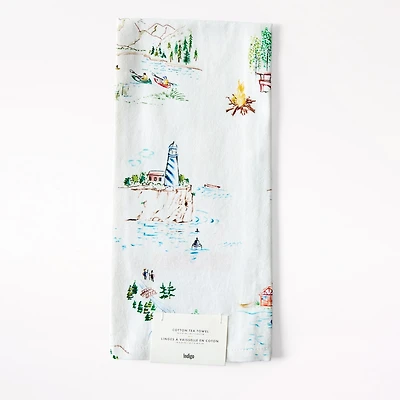 Tea Towel Coloured Toile