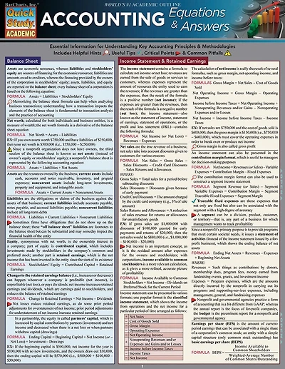 Accounting Equations and Answers
