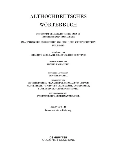 Band VII: O – R. 3. und 4. Lieferung (ouga bis platamuos)