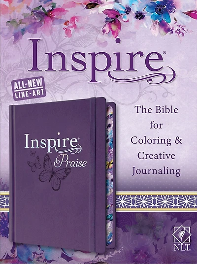 Inspire Praise Bible Nlt (hardcover Leatherlike, Purple): The For Coloring & Creative Journaling