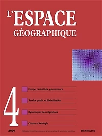 Espace géographique, n°4 (2007)