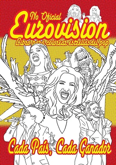 No Oficial Eurovisión Libro para colorear de estrellas del pop: edición en Español: Todos los países, todos los ganadores