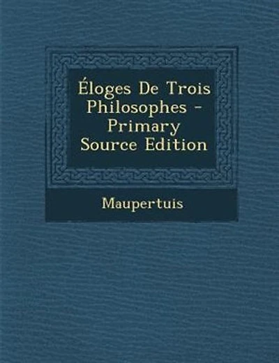 +loges De Trois Philosophes - Primary Source Edition