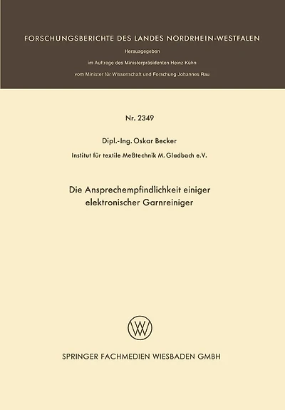 Die Ansprechempfindlichkeit einiger elektronischer Garnreiniger