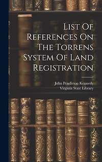 List Of References On The Torrens System Of Land Registration
