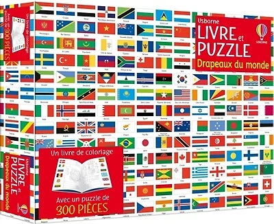 Les drapeaux du monde: Coffret livre et puzzle