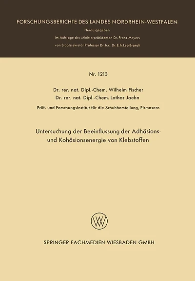 Untersuchung der Beeinflussung der Adhäsions- und Kohäsionsenergie von Klebstoffen