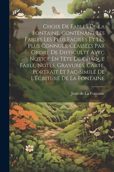 Choix De Fables De La Fontaine, Contenant Les Fables Les Plus Faciles Et Les Plus Connues, Classées Par Ordre De Difficulté Avec Notice En Tête De Chaque Fable, Notes, Gravures, Carte, Portrait Et Fac-Similé De L'Écriture De La Fontaine