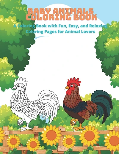 Baby Animals - Coloring Book - A Coloring Book with Fun, Easy, and Relaxing Coloring Pages for Animal Lovers