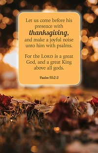 Thanksgiving Bulletin: Let Us Come (Package of 100): Psalm 95:2-3 (KJV)