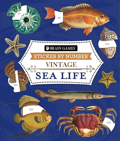 Brain Games Sticker By Number Vintage Sea Life