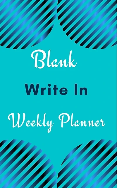 Blank Write In Weekly Planner (light Blue Abstract Art)