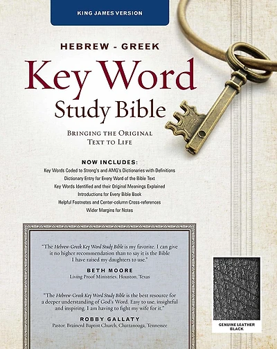 The Hebrew-Greek Key Word Study Bible: KJV Edition, Black Genuine Leather Thumb-Indexed