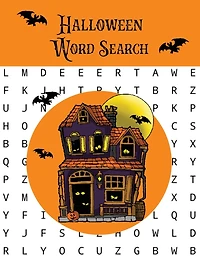 Halloween Word Search: Puzzles Activity Book, Fun For Kids & Adults, Puzzle Activities Gift, With Solutions Pages