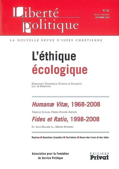 Liberté politique, n°42. L'éthique écologique