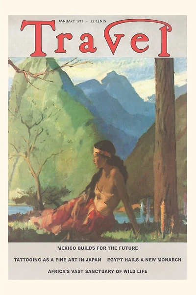 Vintage Journal Indian Woman, Travel Magazine Cover