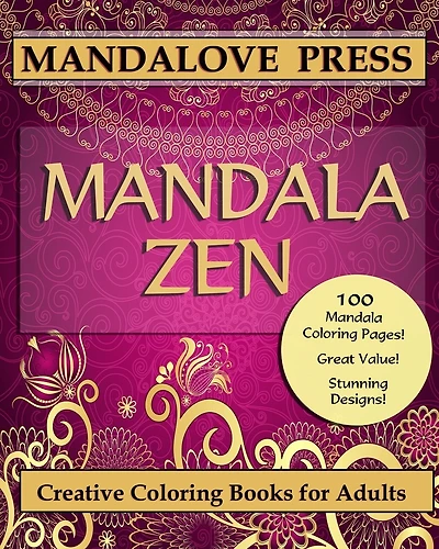 Mandala Zen: A beautiful collection of 100 mandalas designs containing hours of calm and relaxation. Color the stress of the day away...