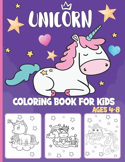 Unicorn Coloring Book For Kids Ages 4-8: Unicorn Coloring Books for Girls 4-8, Kids Coloring Books, Best Gift Idea for KIDS - Large Print Edition.