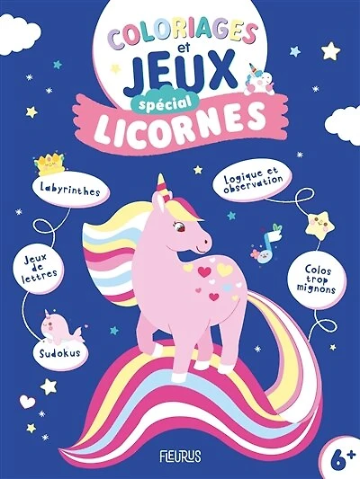Coloriages et jeux spécial licornes