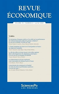 Revue économique, n°73-4. Varia