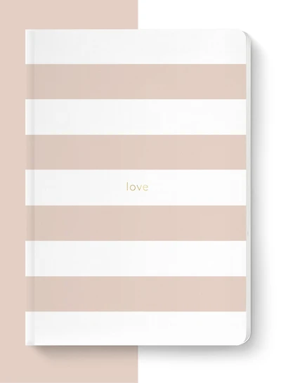 Spirit Stationery Striped A5 Notebook: Dusty Pink
