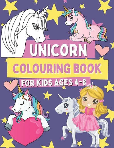 Unicorn Colouring Book for Kids 4-8: Coloring and Activity Pages for Girls Who Love Cute Unicorns, Gift for Children with Images To Color and Mazes with Solutions