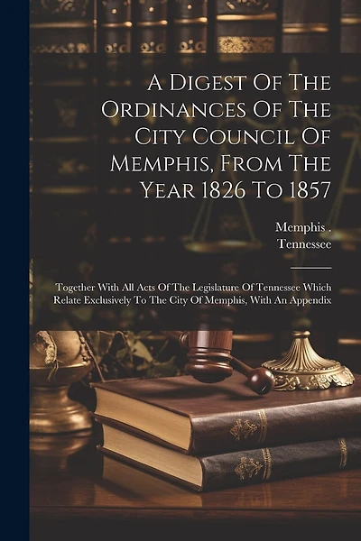 A Digest Of The Ordinances Of The City Council Of Memphis, From The Year 1826 To 1857: Together With All Acts Of The Legislature Of Tennessee Which Relate Exclusively To The City Of Memphis