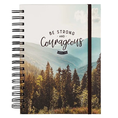 Journal Spiral-bound w/Elastic Hills/Forest Courageous Josh. 1:9