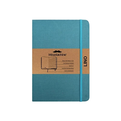 Moustachine Classic Linen Medium Ocean Water Blue Ruled Hardcover