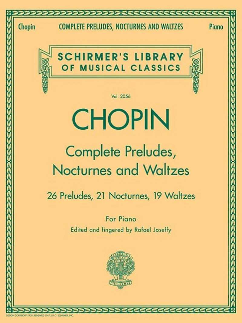 Complete Preludes, Nocturnes & Waltzes: Schirmer Library of Classics Volume 2056