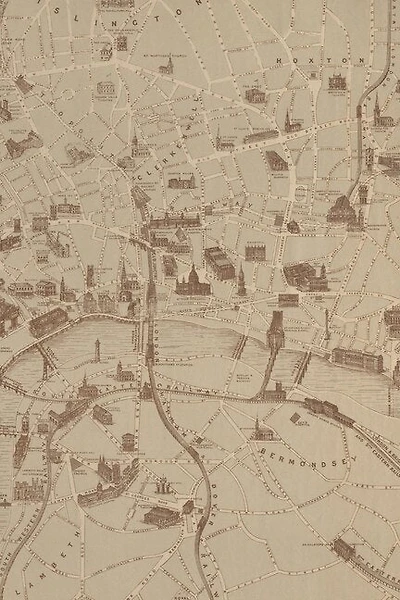 1877 Map Of London - A Poetose Notebook / Journal / Diary (50 Pages/25 Sheets): A Poetose Notebook / Journal / Diary (50 Pages/25 Sheets)