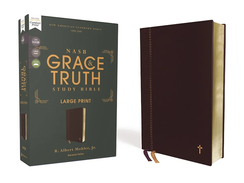 NASB, The Grace and Truth Study Bible (Trustworthy Practical Insights), Large Print, Hardcover, Green, Red Letter, 1995 Text, Comfort Print