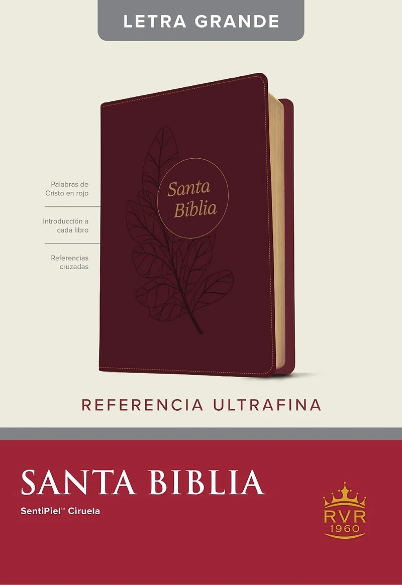 Santa Biblia RVR60, Edición de referencia ultrafina, Letra grande (SentiPiel, Negro, Roja)