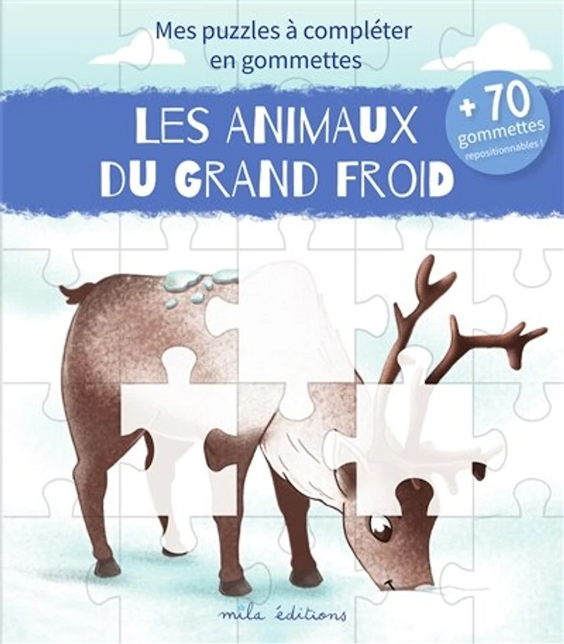 Les animaux du grand froid: mes puzzles à compléter en gommettes