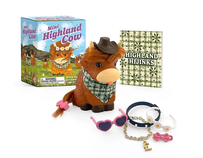 Mini Highland Cow: With Hair & Accessories to Style!