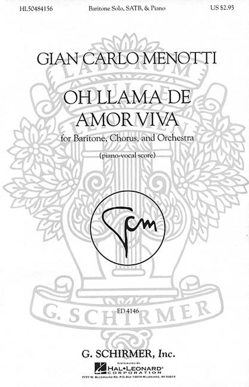 Oh llama de amor viva: SSAATTBB Chorus and Piano