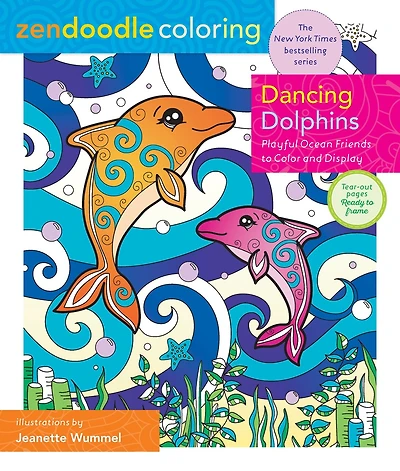 Zendoodle Coloring: Dancing Dolphins: Playful Ocean Friends to Color & Display