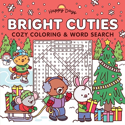 BRIGHT CUTIES XMAS COZY COLORING & WORD: Sweet and Simple Coloring for Adults and Kids
